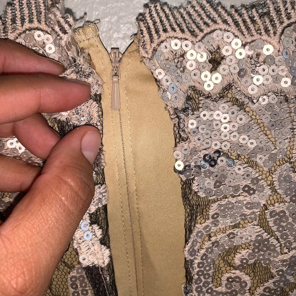 Tadashi Shoji Metallic Lace Midi Dress - Picture 5 of 5